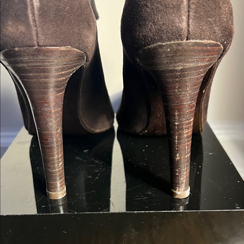 Stuart Weitzman Dark Brown Bootie Heels - Picture 6 of 9